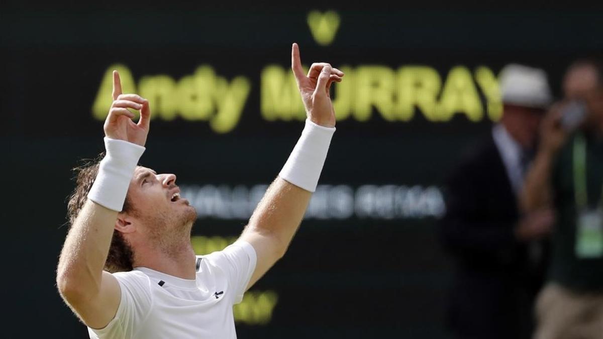 Andy Murray celebra la victoria ante Milos Raonic.