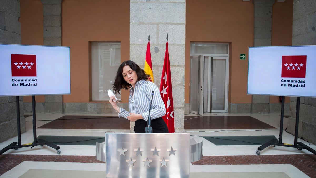 La presidenta de la Comunidad de Madrid, Isabel Díaz Ayuso