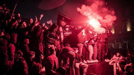 Aficionados del Inter celebran ell Scudetto