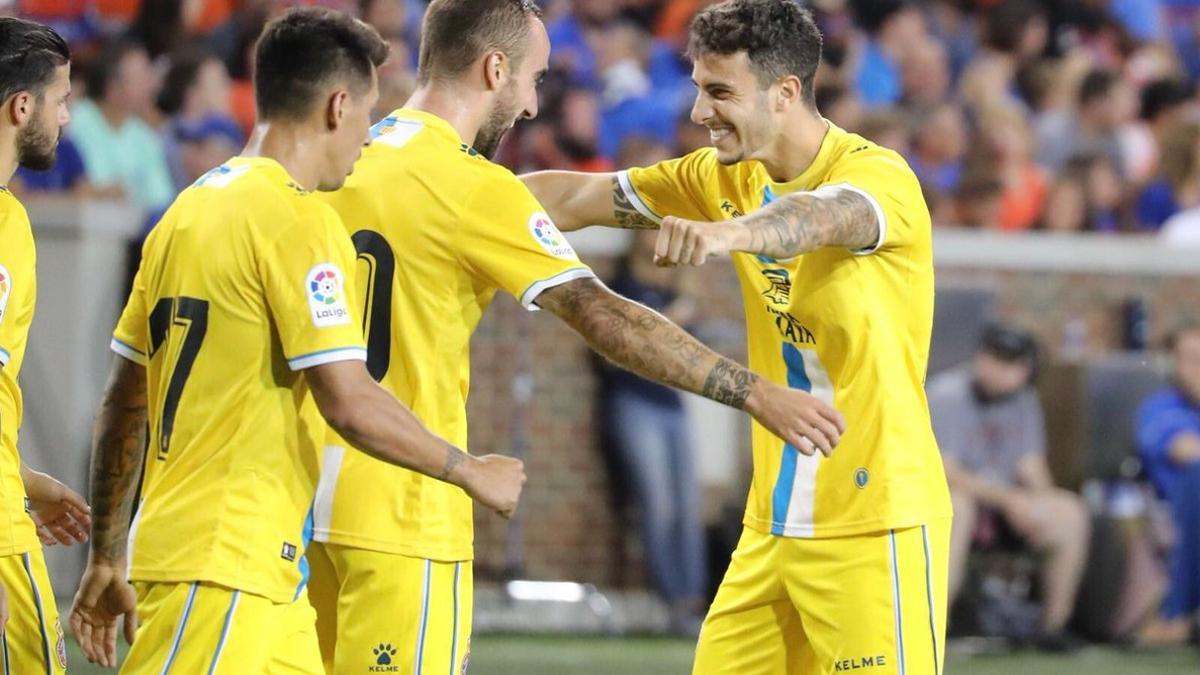 Los jugadores del Espanyol celebrando un gol en uno de los amistosos disputados en Estados Unidos