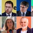 Salvador Illa, Pere Aragonès, Carles Puigdemont, Ignacio Garriga, Laia Estrada, Jéssica Albiach, Carlos Carrizosa y Alejandro Fernández.