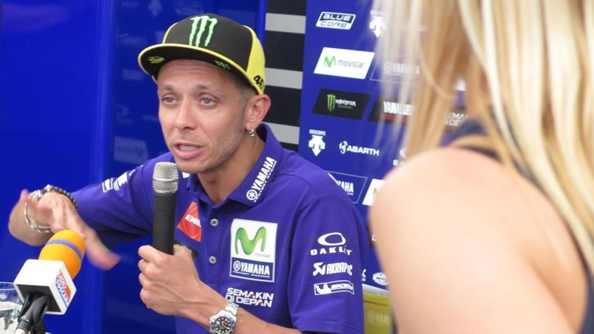 Valentino Rossi, en la conferencia de prensa de Silverstone (Inglaterra).