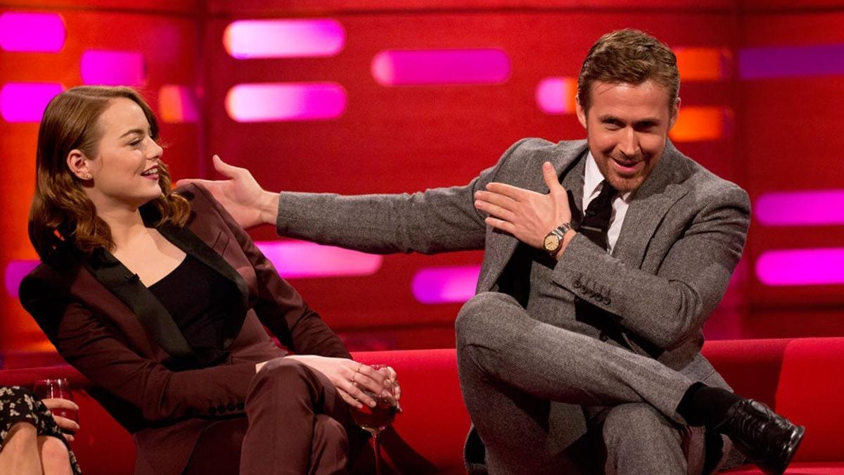 Emma Stone y Ryan Gosling, en el programa Graham Norton