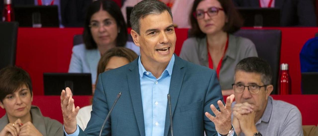 Pedro Sánchez, durante su intervención ante el comité federal del PSOE.