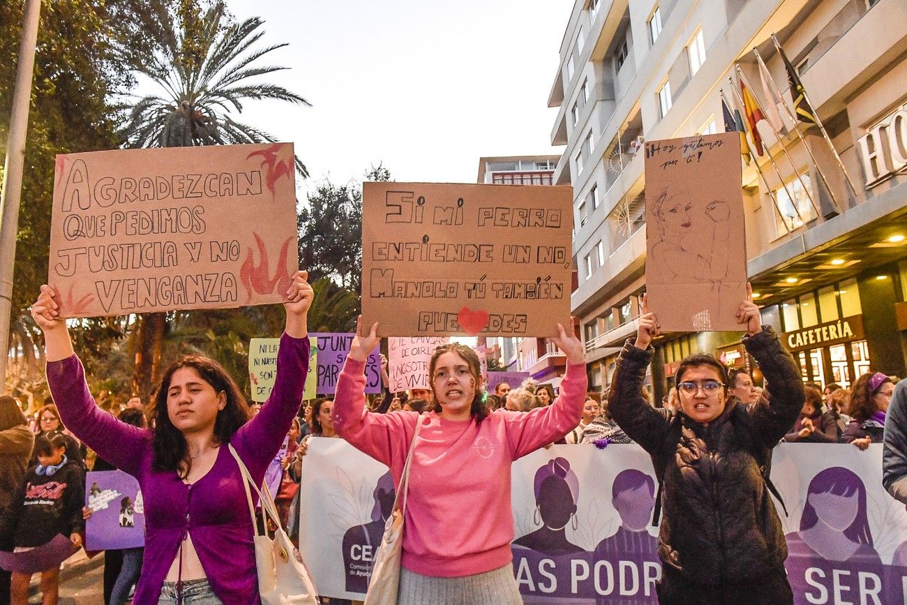La manifestación del 8M en Las Palmas de Gran Canaria, en imágenes