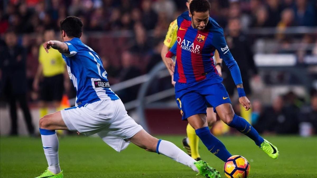 Neymar en el último partido de la Liga ante el Leganés