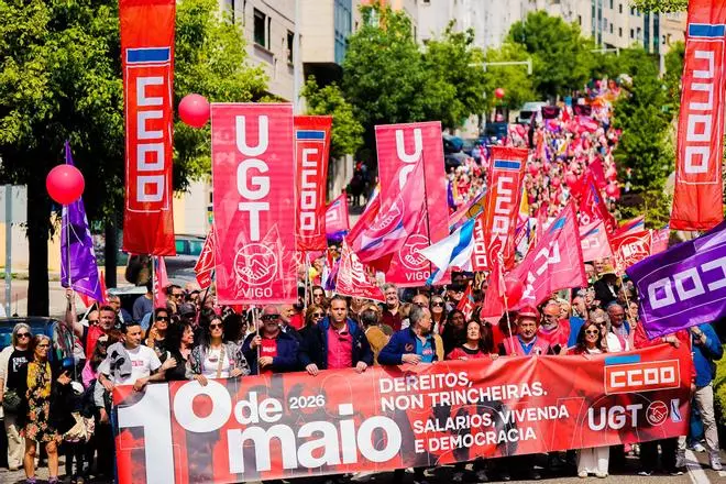 Primero de Mayo en Vigo: por la paz, mejores salarios y vivienda digna