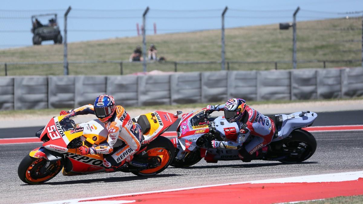 Márquez, durante la carrera en el COTA