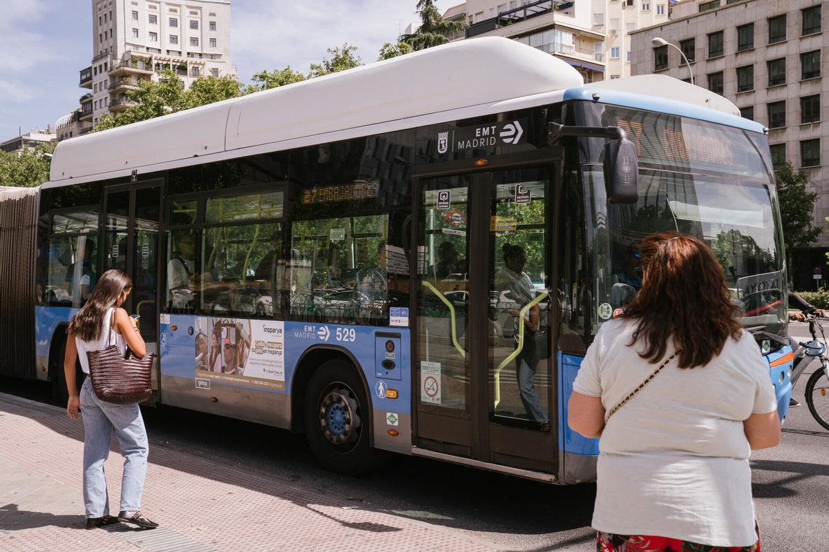 Un autobús de la EMT, en Madrid.