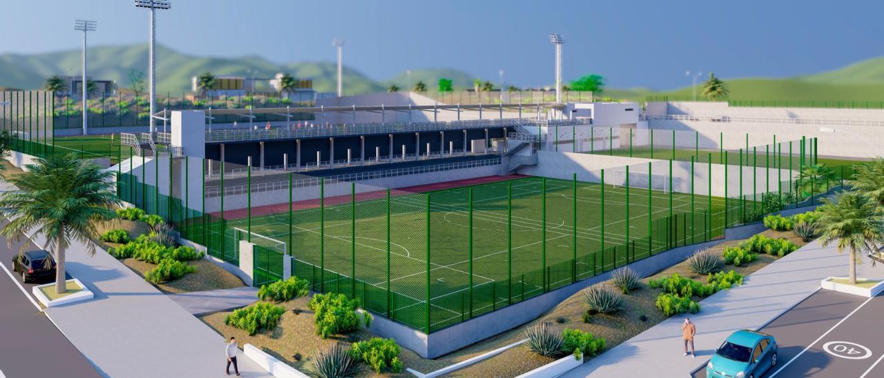 Infografía de uno de los campos de fútbol que se construirán en La Suerte