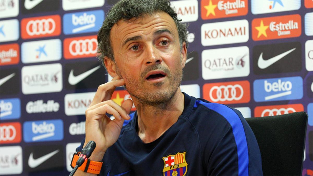 Luis Enrique Martínez, entrenador del Barça, en rueda de prensa