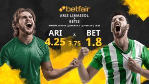 Aris Limassol FC vs. Real Betis Balompié: horario, TV, estadísticas, clasificación y pronósticos