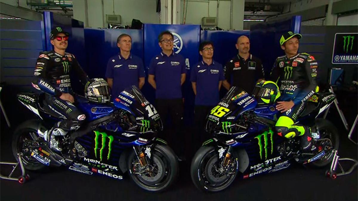 Rossi y Viñales, en la presentación de la nueva Yamaha para el Mundial 2020