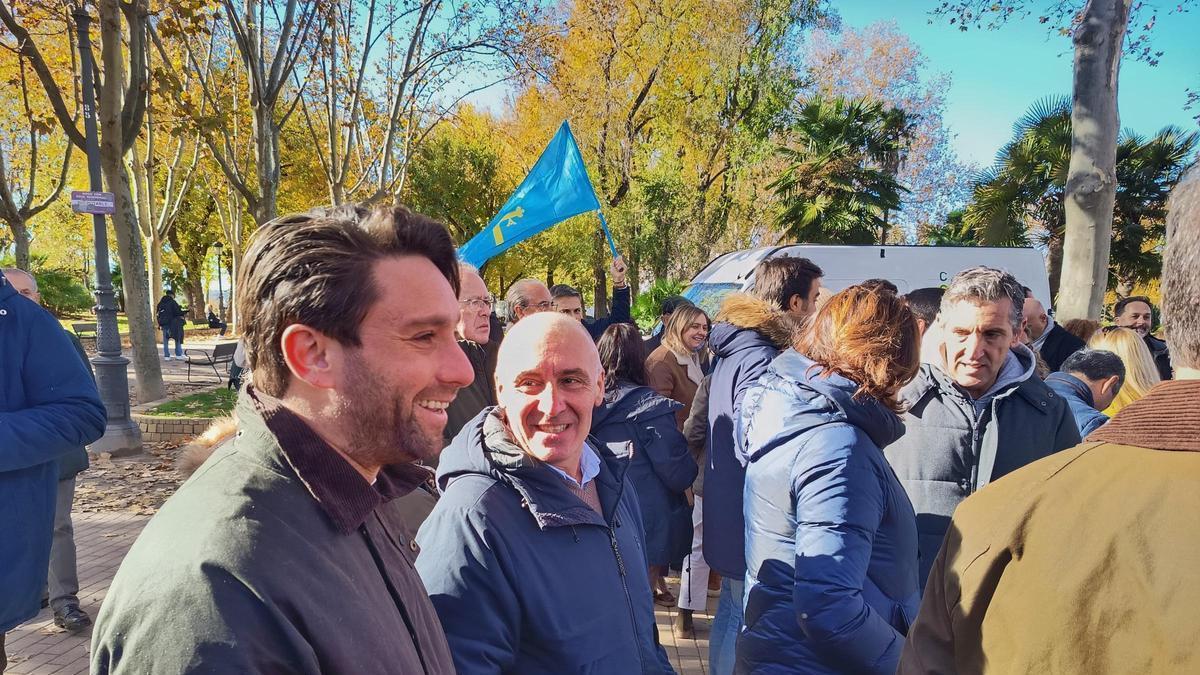 Por la izquierda, Andrés Ruiz, Abel Junquera y Jorge Pañeda, en la manifestación celebrada en Madrid.