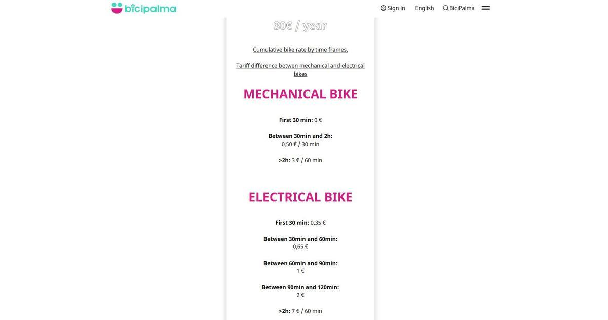 Las tarifas de BiciPalma vigentes desde el 1 de agosto de 2025.