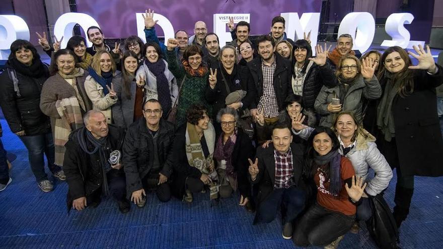 Foto de familia de la delegación balear de Podemos en Vistalegre II.