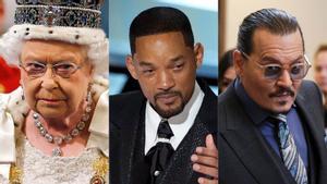 La reina Isabel II, Will Smith y Johnny Depp.