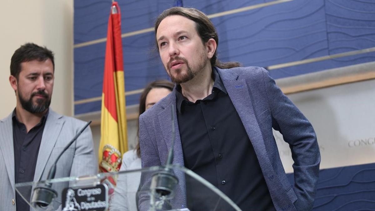 Pablo Iglesias, durante una rueda de prensa.