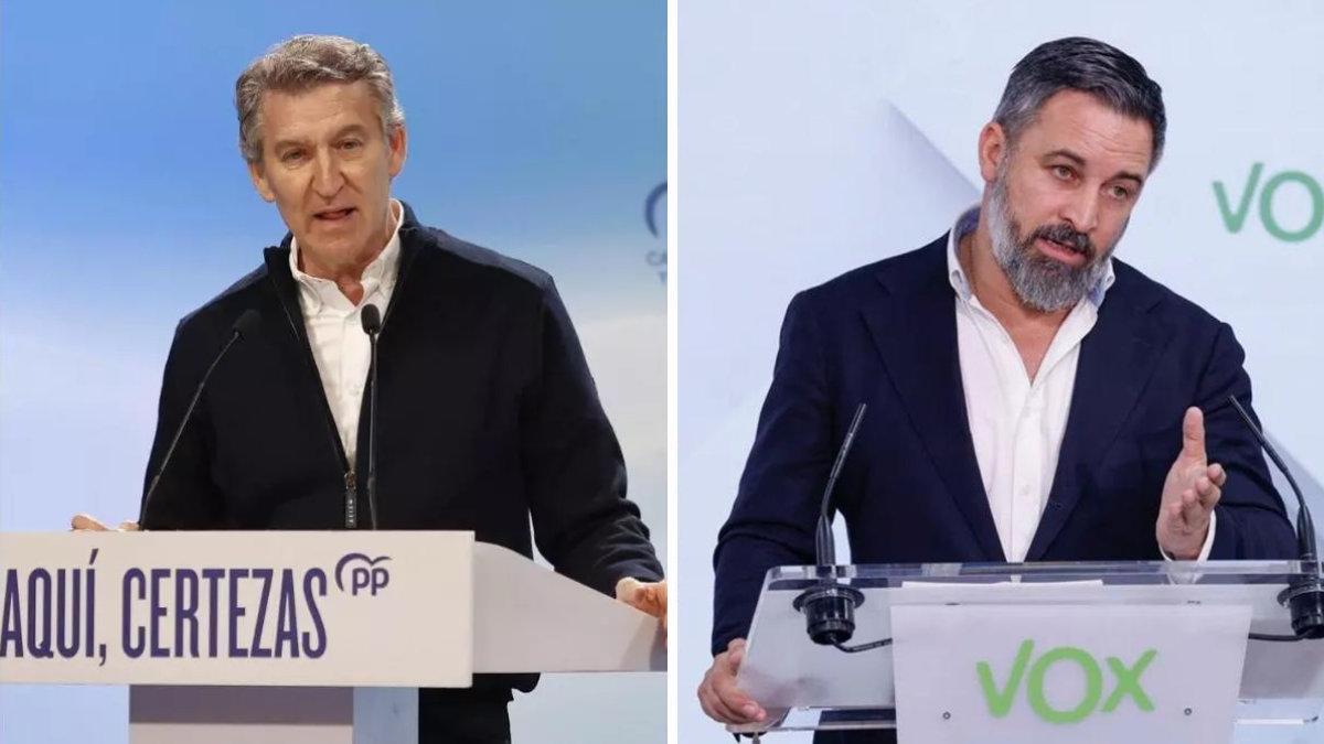 Alberto Núñez Feijóo y Santiago Abascal.