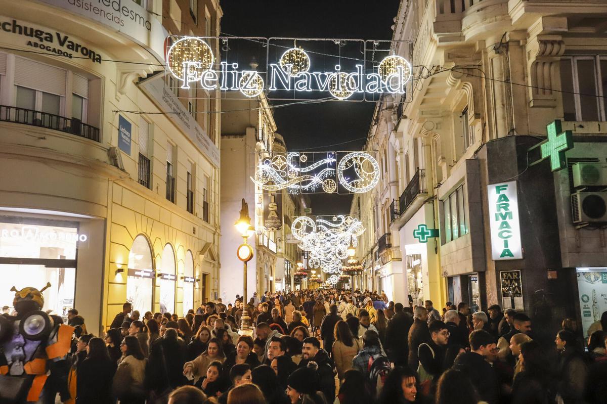 Centro de Córdoba durante la campaña de Navidad.