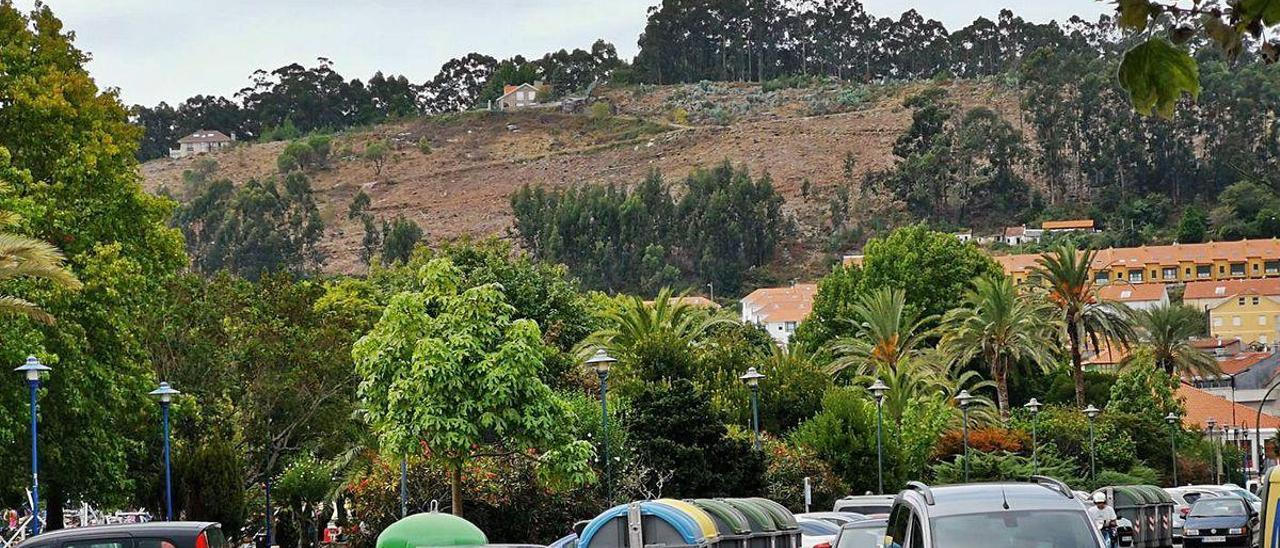 Tala en Sierra Poniente, en Darbo, que se ve desde la entrada de Cangas .