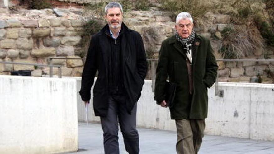 L&#039;expresident de SCC Josep Ramon Bosch i el seu advocat, Josep Maria Fuster-Fabra, arriben als jutjats de Manresa