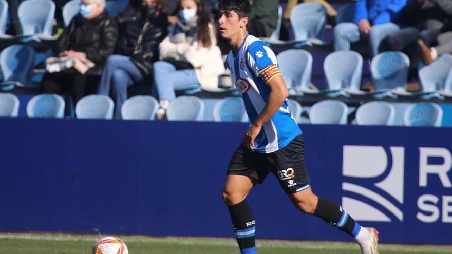 Carlos Alemán, en un partido con el juvenil del Espanyol