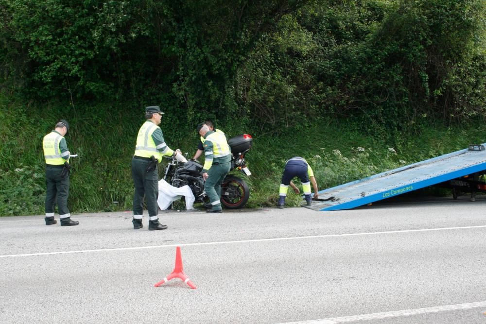 Fallece un motorista en Prendes, Carreño