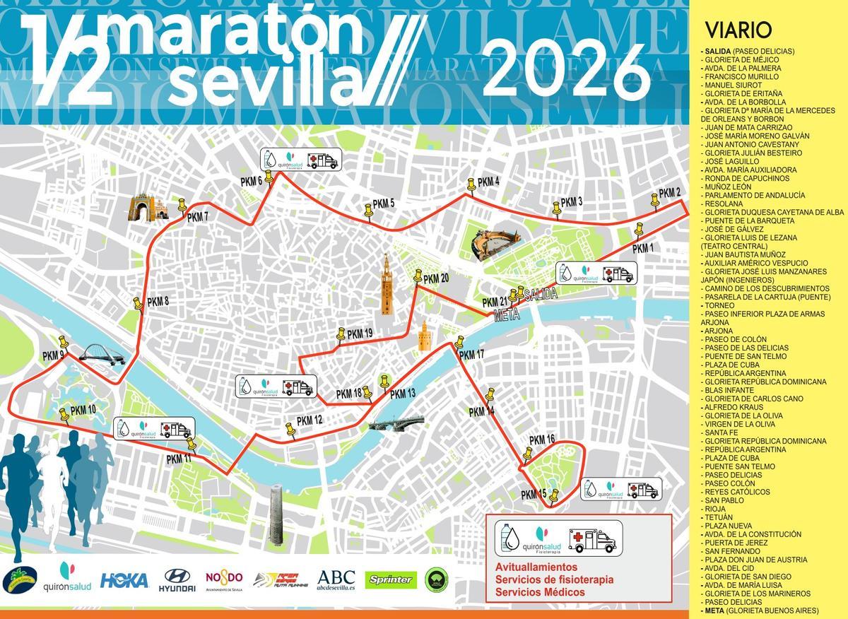 El recorrido del Medio Maratón de Sevilla