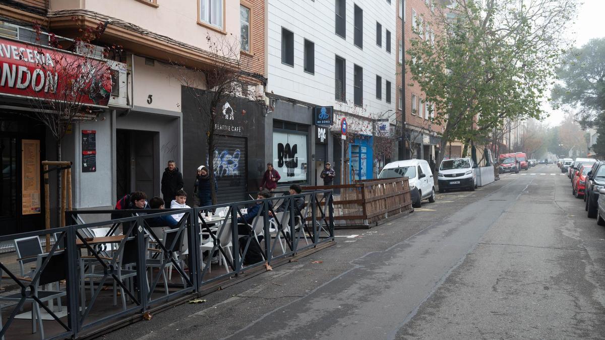 Terrazas de negocios hosteleros de la calle Pedro Cerbuna