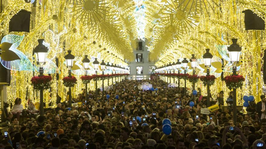 Una vista espectacular de les llums de Nadal de Màlaga