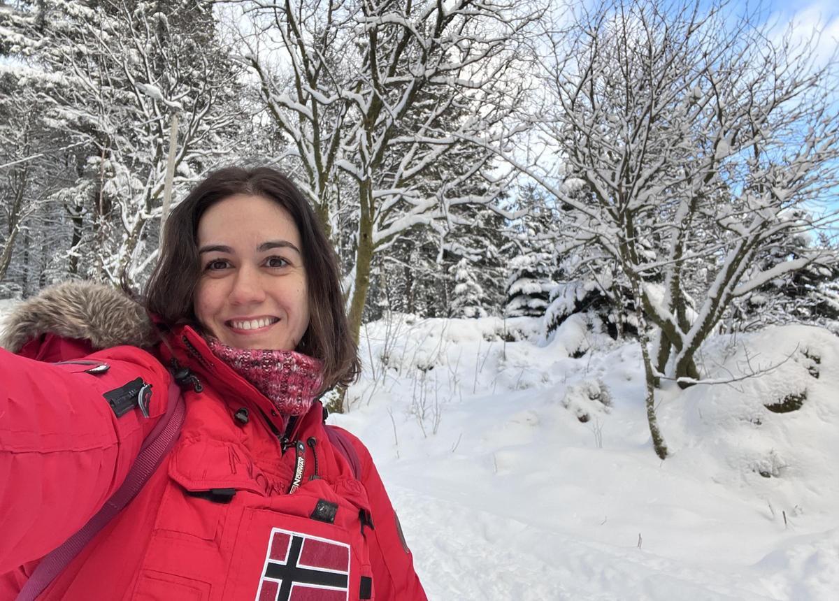 María Fernández, durante el invierno noruego.