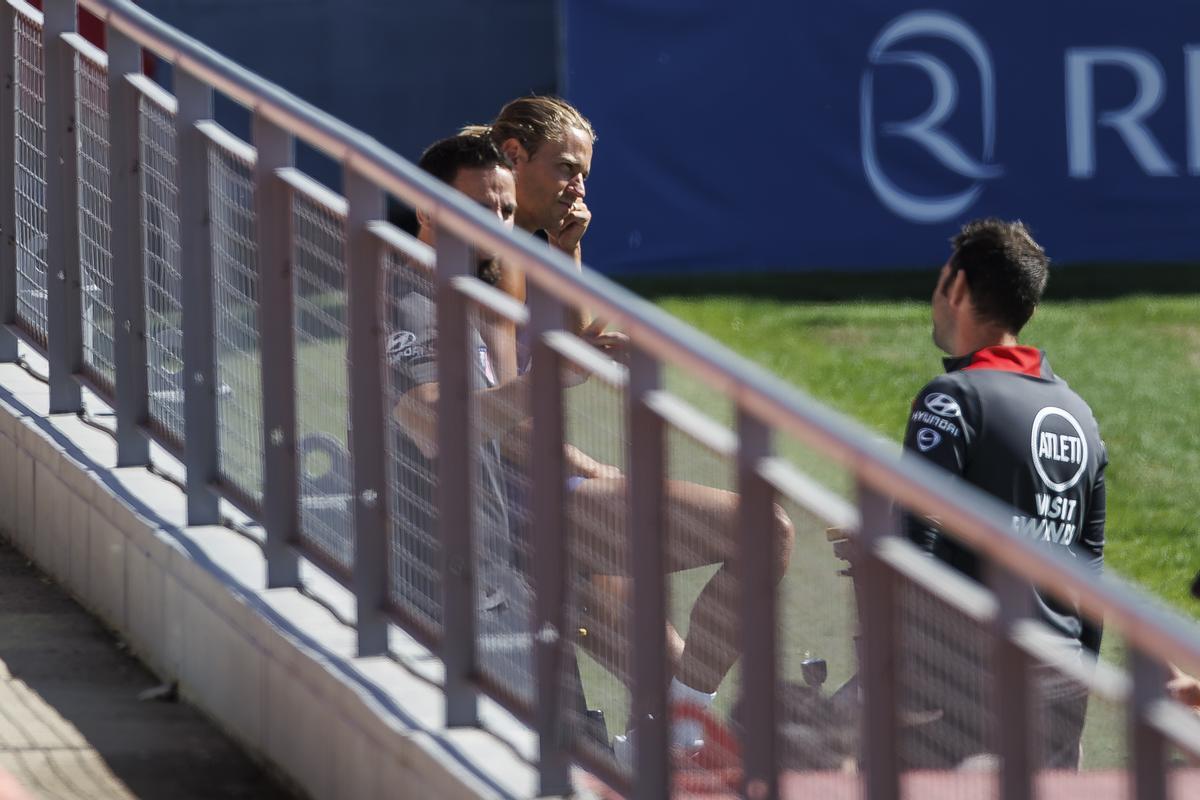 Llorente en el entrenamiento de este viernes