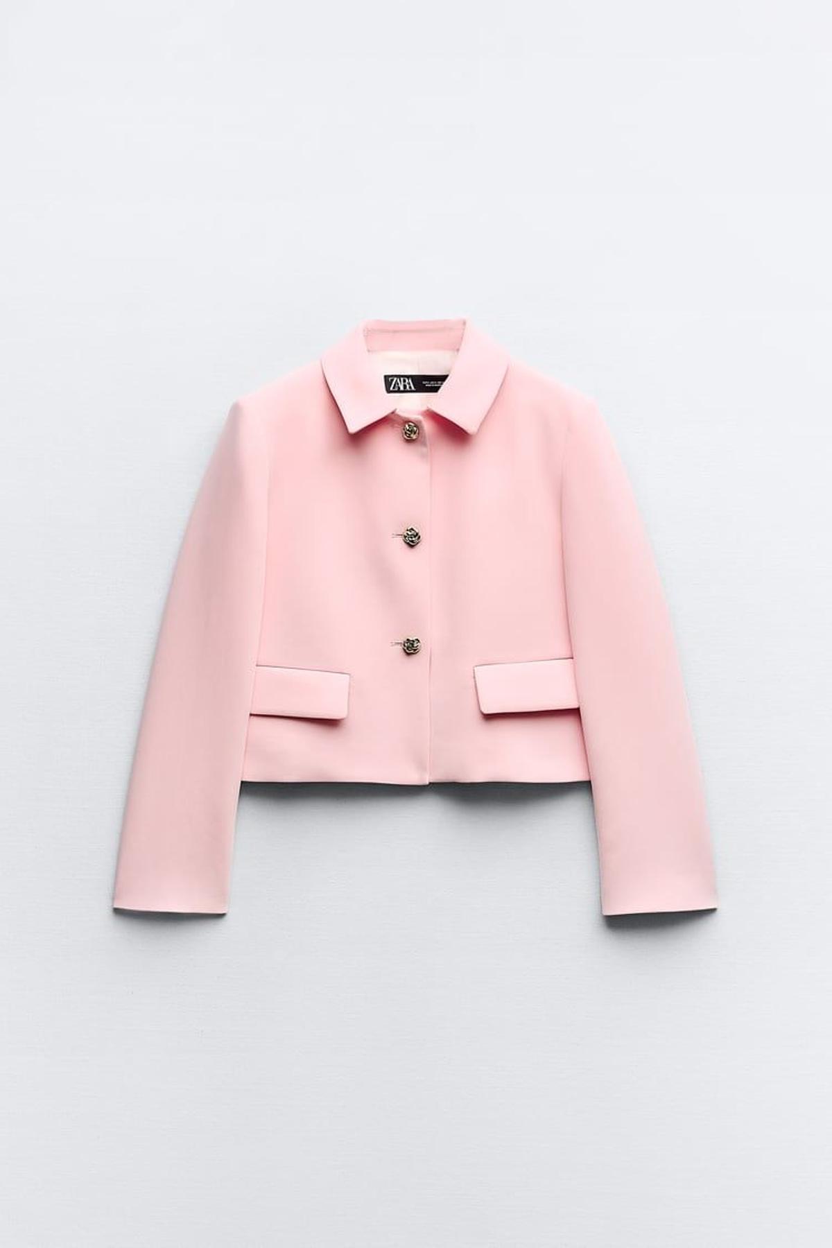 Blazer 'cropped' rosa