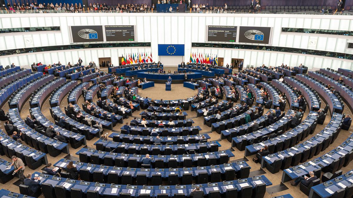 Vista del Pleno del Parlamento Europeo durante la comparecencia del presidente del Gobierno, Pedro Sánchez