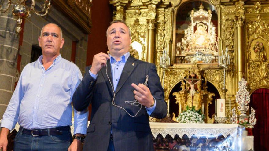 Miguel Ángel Ramírez, presidente de Las Palmas, ayer en la Basílica de Teror.