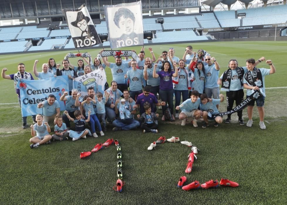 La afición del Celta se calza las botas del jugador número doce