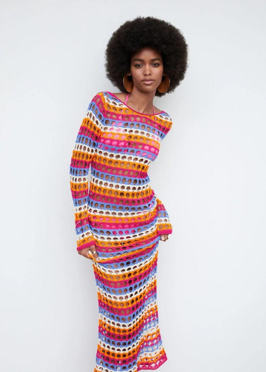 Vestido de crochet de Mango
