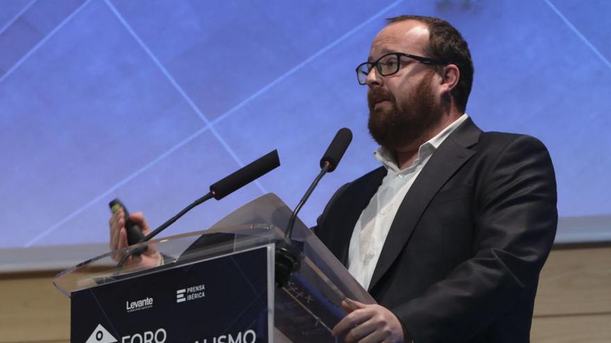 Quino Palací, durante su intervención, ayer.