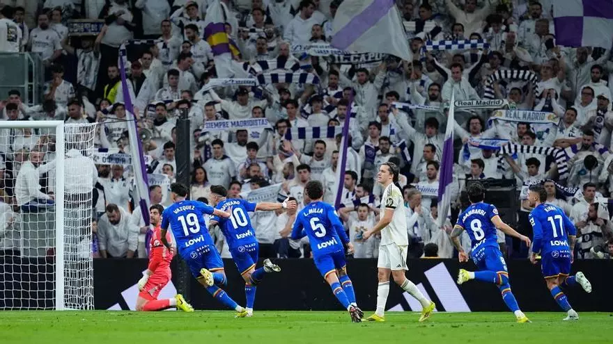 Resumen, goles y highlights del Real Madrid 0 - 1 Getafe CF de la jornada 26 de LaLiga EA Sports