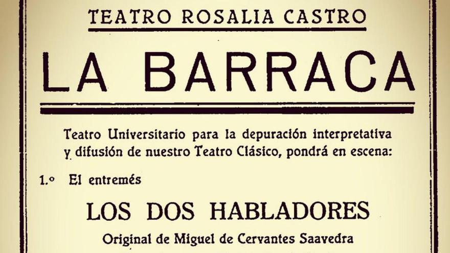 La Barraca con Federico García Lorca, en su visita a Galicia en 1932.