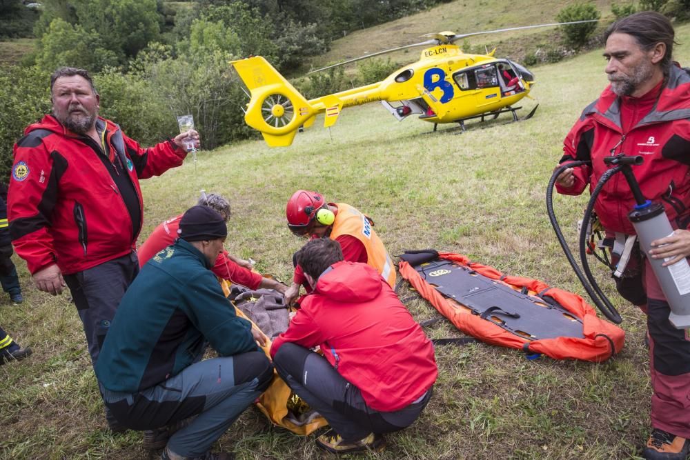 Rescate del montañero desaparecido en Somiedo