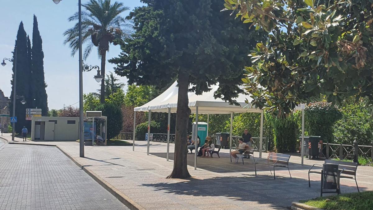 Lugar donde se encontraba la marquesina que salió ardiendo en 2023.