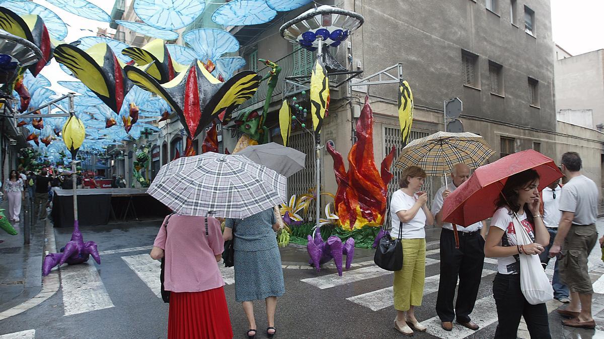 Fiestas de Gràcia pasadas por agua en 2006