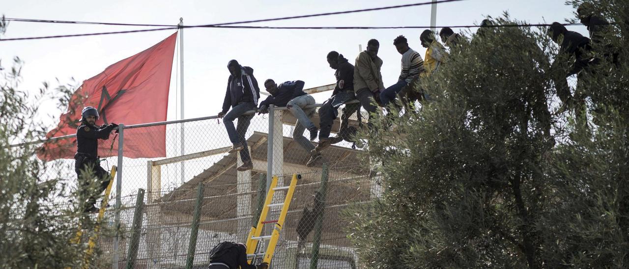 Salto de la valla en Melilla