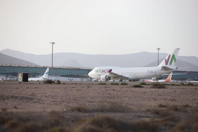 Un Boeing 747 aterriza en Fuerteventura