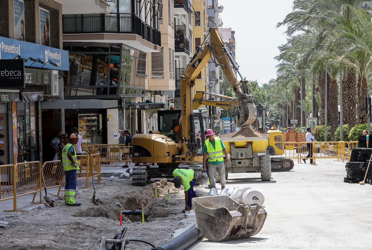 Detalle de las obras en el eje Marvá-Gadea, en una imagen reciente