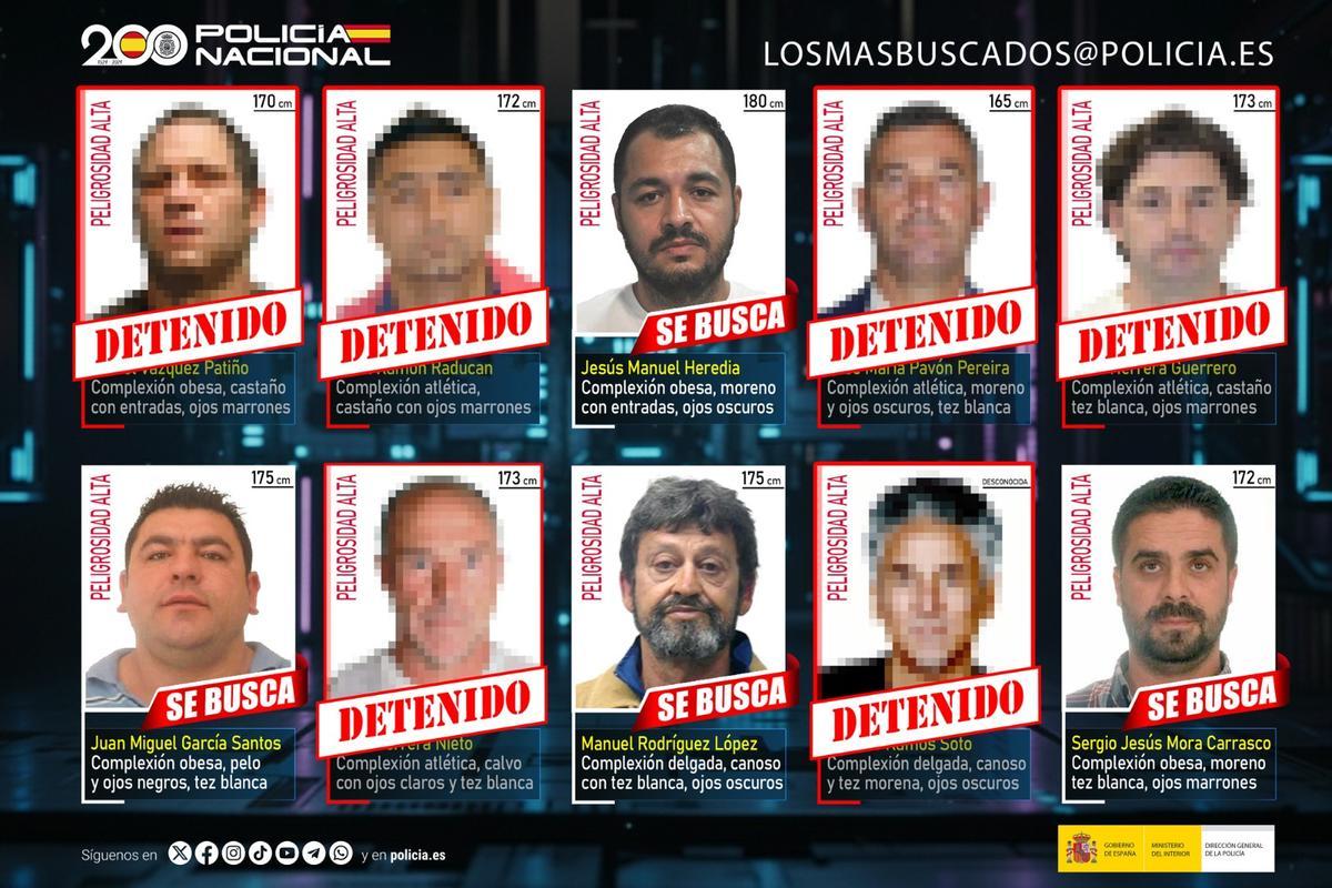 La lista de los diez más buscados