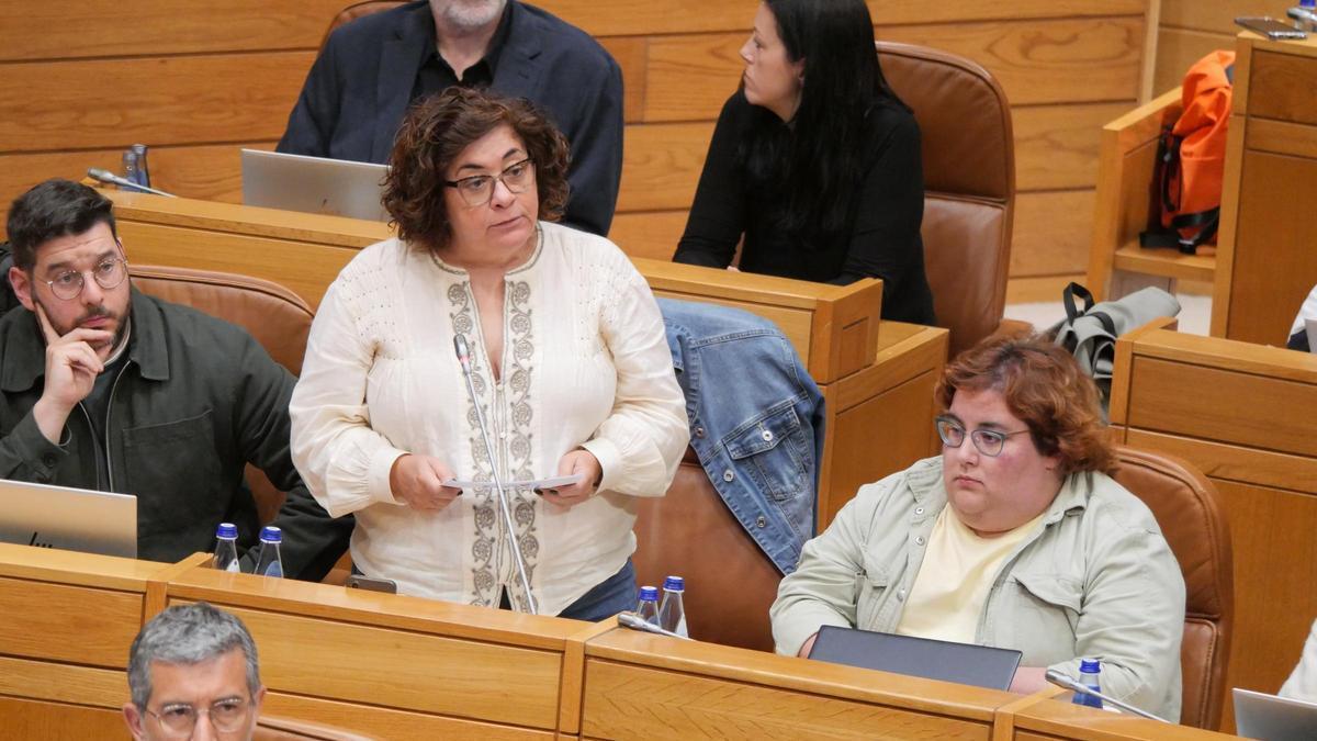 Carmela González, hoy en el Parlamento Galego.