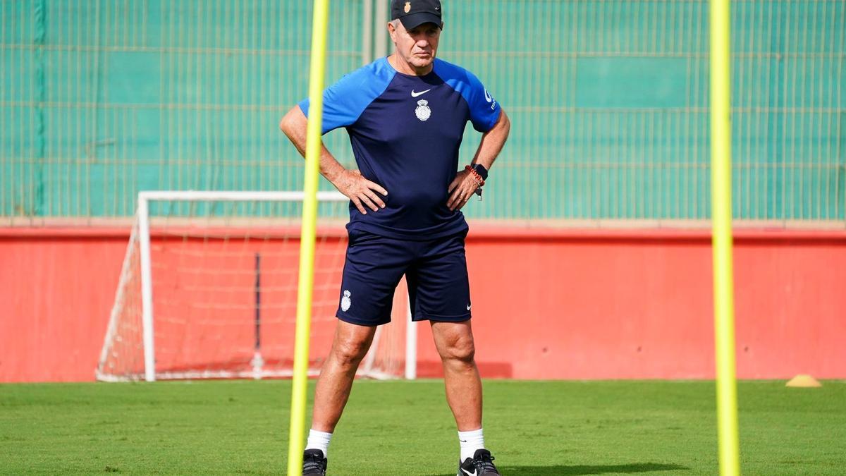 Javier Aguirre, durante un entrenamiento.